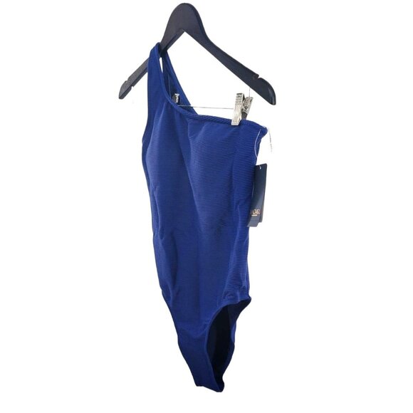 Rachel Roy XS Ribbed Solid One-piece Swimsuit One Shoulder Swimwear Nautical - Picture 7 of 11